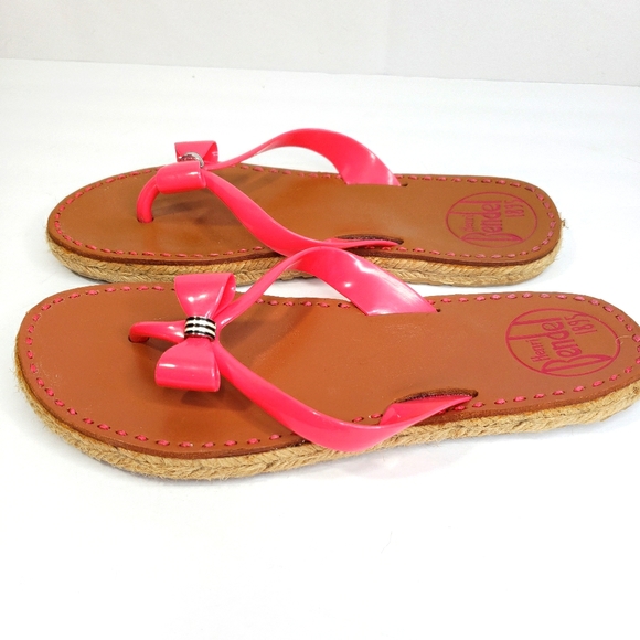 Henri Bendel Pink Jelly Thong Sandal Size 7 - Picture 3 of 7